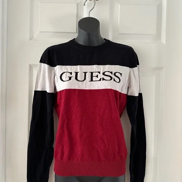 GUESS Women’s Red and Black Sweater - Picture 1 of 2